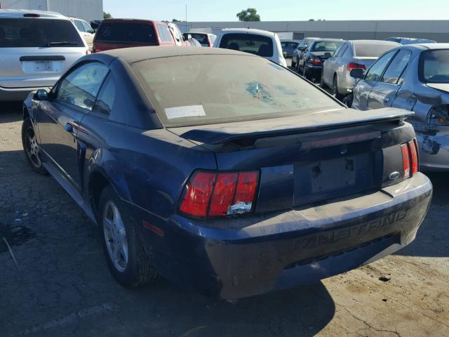 1FAFP40452F105185 - 2002 FORD MUSTANG BLUE photo 3