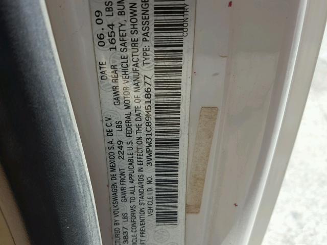 3VWPW31C89M518677 - 2009 VOLKSWAGEN NEW BEETLE 白色 照片 10