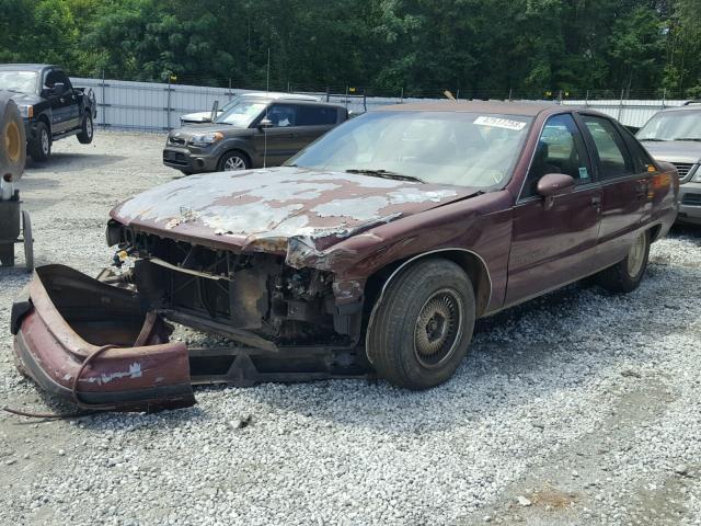 1G1BN53E9MW149405 - 1991 CHEVROLET CAPRICE CL MAROON photo 2