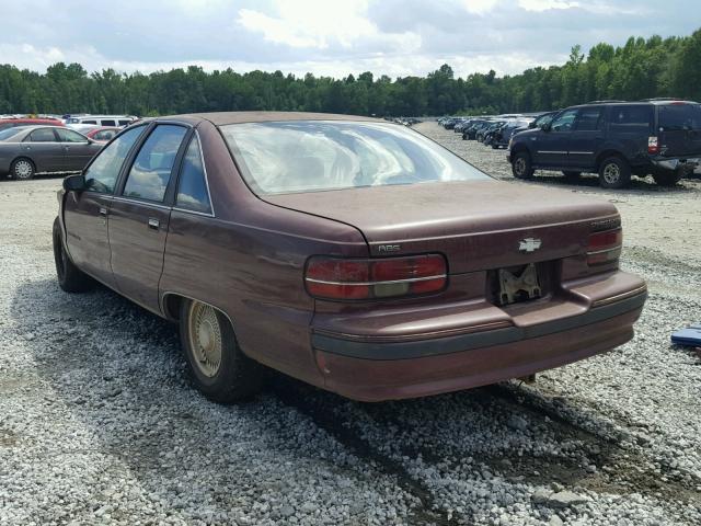 1G1BN53E9MW149405 - 1991 CHEVROLET CAPRICE CL MAROON photo 3