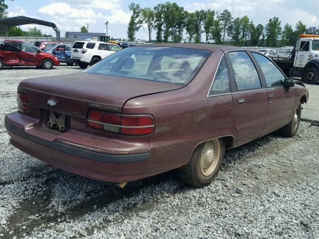 1G1BN53E9MW149405 - 1991 CHEVROLET CAPRICE CL 栗色 照片 4
