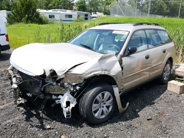 4S4BP60C287366462 - 2008 SUBARU OUTBACK BEIGE photo 2