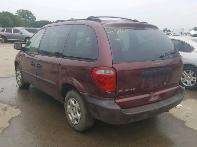 1B4GP25312B735339 - 2002 DODGE CARAVAN SE PURPLE photo 3