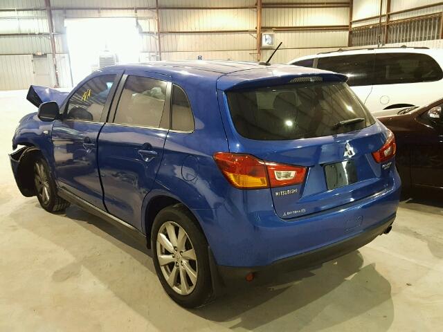 4A4AP4AU6FE042928 - 2015 MITSUBISHI OUTLANDER BLUE photo 3