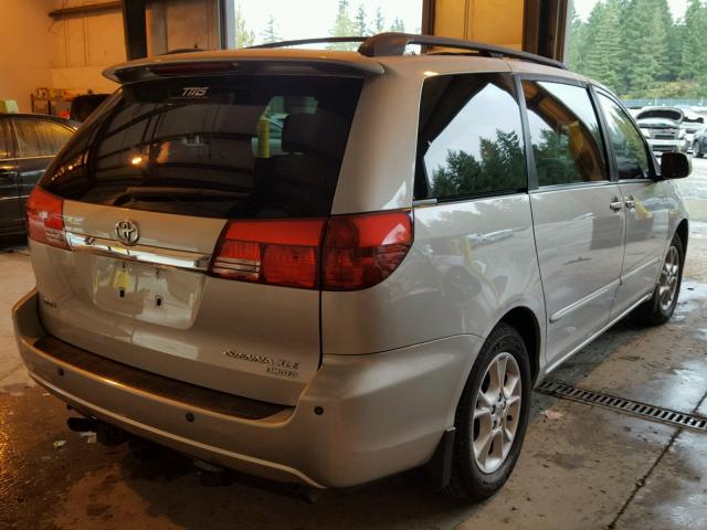 5TDZA22C54S019279 - 2004 TOYOTA SIENNA XLE SILVER photo 4