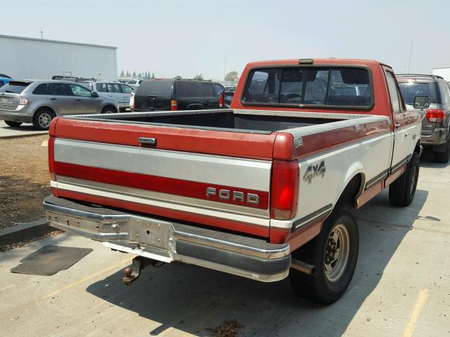 1FTEF26H5MPA52637 - 1991 FORD F250 RED photo 4