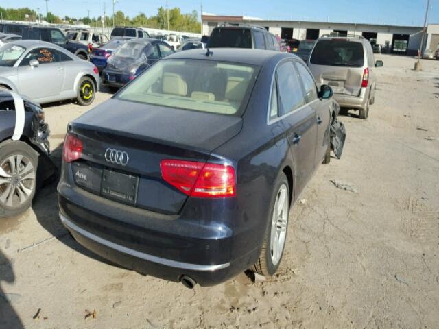 WAURGAFD8DN002295 - 2013 AUDI A8 L QUATT BLUE photo 4