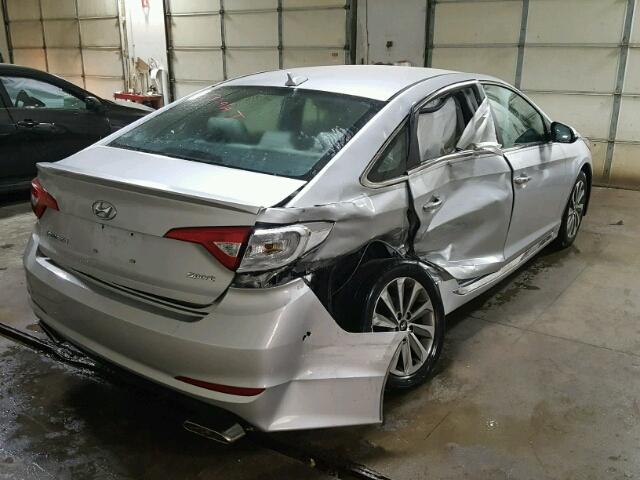 5NPE34AF2FH099620 - 2015 HYUNDAI SONATA SILVER photo 4