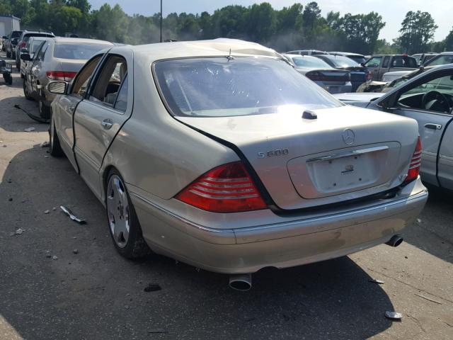 WDBNG76J85A449291 - 2005 MERCEDES-BENZ S 600 TAN photo 3