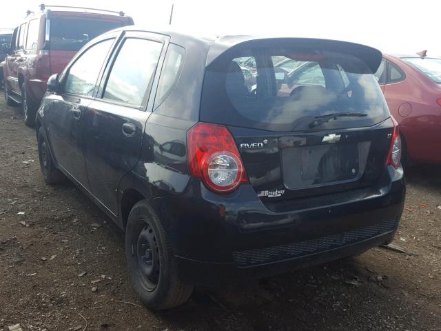 KL1TD66E39B337701 - 2009 CHEVROLET AVEO LS BLACK photo 3