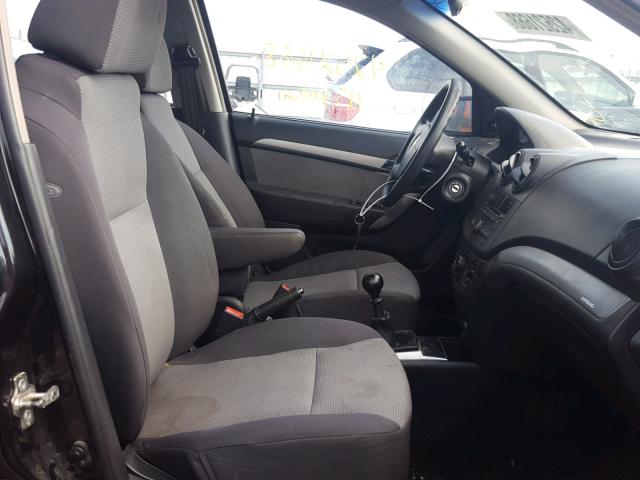KL1TD66E39B337701 - 2009 CHEVROLET AVEO LS BLACK photo 5