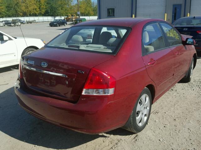 KNAFE122675455199 - 2007 KIA SPECTRA RED photo 4