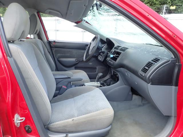 1HGES16335L028079 - 2005 HONDA CIVIC DX V RED photo 5