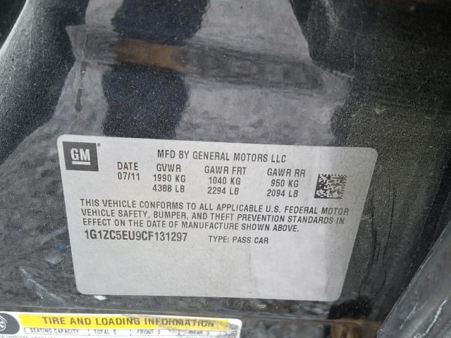 1G1ZC5EU9CF131297 - 2012 CHEVROLET MALIBU 1LT 灰色 照片 10