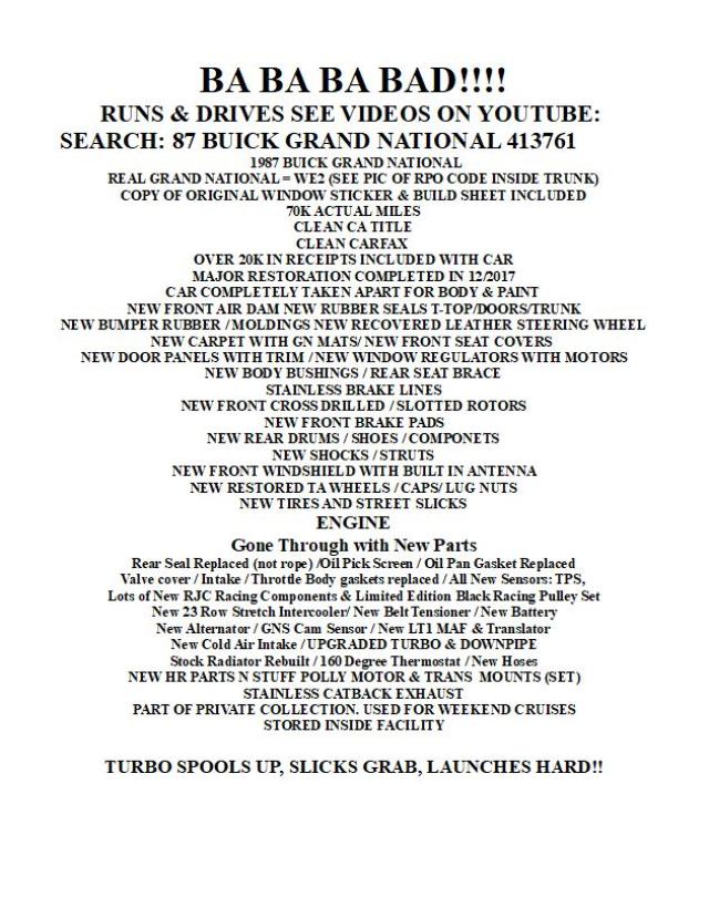 1G4GJ1172HP413761 - 1987 BUICK REGAL 黑色 照片 10