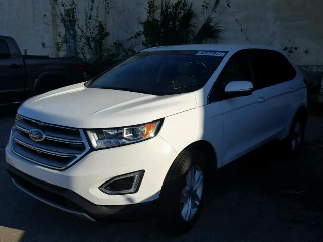 2FMTK4J91FBB32568 - 2015 FORD EDGE SEL WHITE photo 2