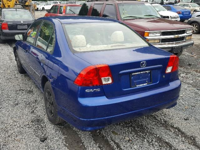 1HGES16394L003394 - 2004 HONDA CIVIC DX V BLUE photo 3