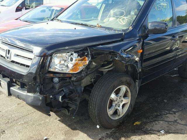 2HKYF18577H524489 - 2007 HONDA PILOT BLACK photo 9