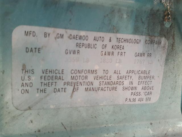 KL1TD52605B317022 - 2005 CHEVROLET AVEO BASE Թիրկույզ լուսանկար 10