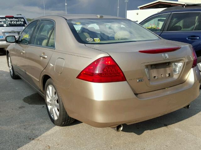 1HGCM665X6A067359 - 2006 HONDA ACCORD BEIGE photo 3