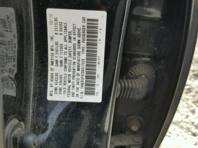 1HGCR3F82DA017028 - 2013 HONDA ACCORD EXL BLACK photo 10