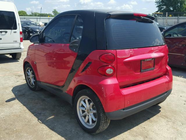 WMEEJ31X99K290533 - 2009 SMART FORTWO PUR RED photo 3