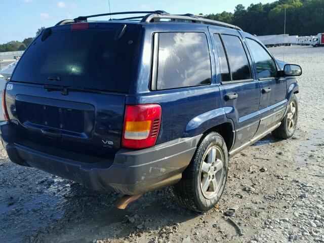 1J4GX48J54C318631 - 2004 JEEP GRAND CHER BLUE photo 4