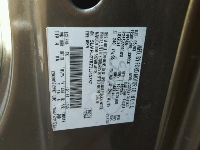 5LMFU27R73LJ45787 - 2003 LINCOLN NAVIGATOR Qara foto 10