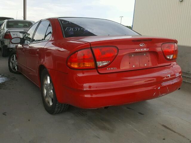 1G3NF52E4XC301762 - 1999 OLDSMOBILE ALERO GLS RED photo 3