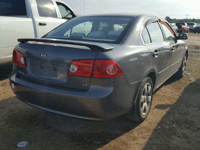 KNAGE123775156575 - 2007 KIA OPTIMA GRAY photo 4