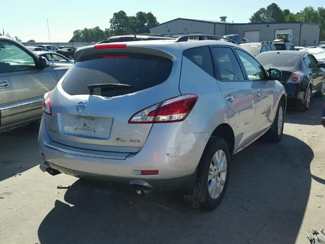 JN8AZ1MW3BW179587 - 2011 NISSAN MURANO S SILVER photo 4