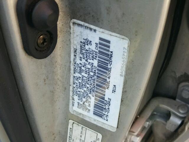 4T1BE32K63U768410 - 2003 TOYOTA CAMRY LE SILVER photo 10