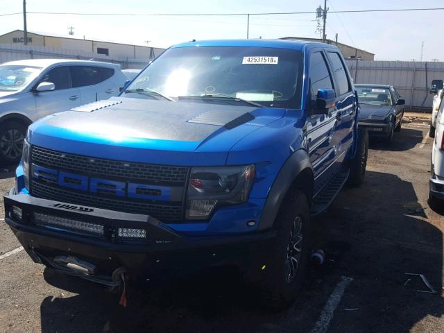 1FTFW1R64DFA67130 - 2013 FORD F150 SVT R BLUE photo 2