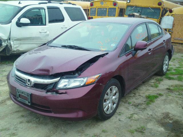 2HGFB2F5XCH537401 - 2012 HONDA CIVIC LX MAROON photo 2