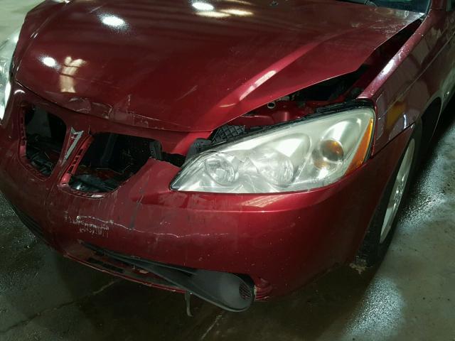 1G2ZF57B684227180 - 2008 PONTIAC G6 VALUE L RED photo 9