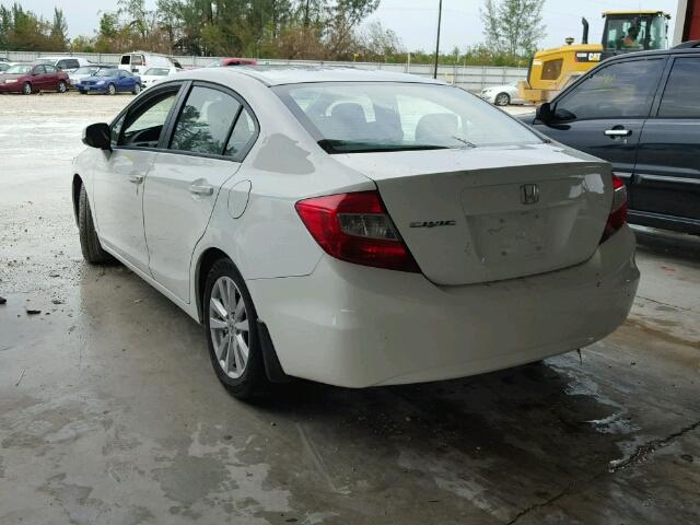 2HGFB2F80CH319218 - 2012 HONDA CIVIC EX WHITE photo 3