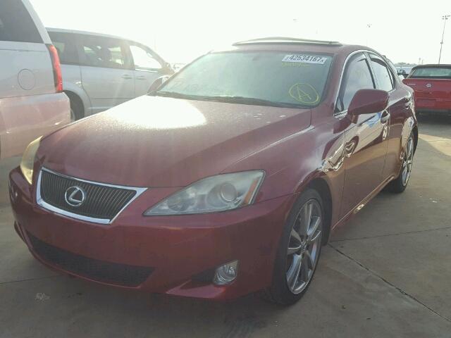 JTHBK262185070465 - 2008 LEXUS IS 250 RED photo 2