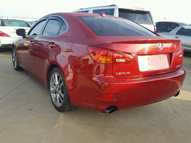 JTHBK262185070465 - 2008 LEXUS IS 250 RED photo 3