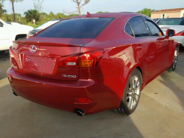 JTHBK262185070465 - 2008 LEXUS IS 250 RED photo 4