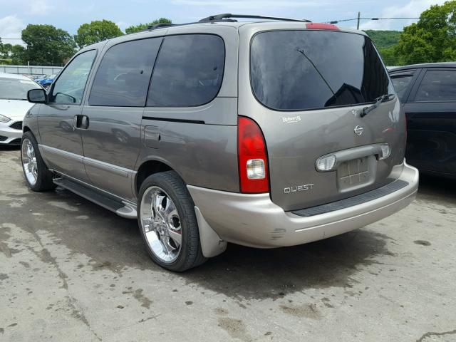 4N2ZN15T61D809723 - 2001 NISSAN QUEST GXE GRAY photo 3