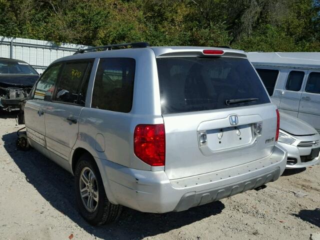 5FNYF18445B058376 - 2005 HONDA PILOT EX SILVER photo 3