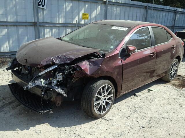 5YFBURHE4HP587340 - 2017 TOYOTA COROLLA L MAROON photo 2