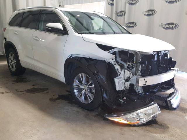 5TDKKRFH9ES037539 - 2014 TOYOTA HIGHLANDER WHITE photo 1