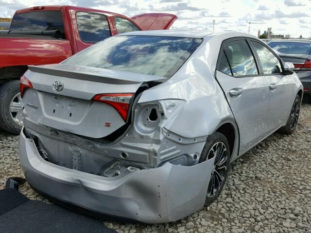 2T1BURHE5FC400507 - 2015 TOYOTA COROLLA SILVER photo 4