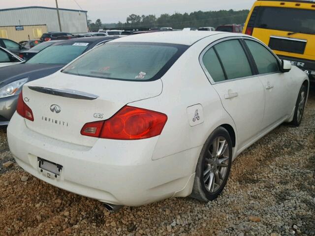 JNKBV61E67M721447 - 2007 INFINITI G35 WHITE photo 4