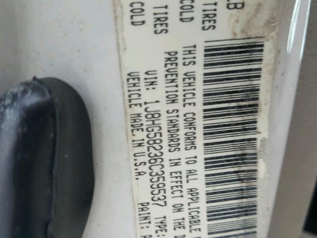 1J8HG58236C359537 - 2006 JEEP COMMANDER WHITE photo 10