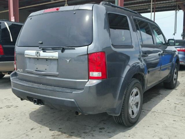 5FNYF3H22BB039864 - 2011 HONDA PILOT LX CHARCOAL photo 4