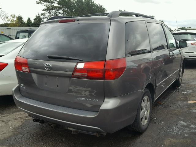 5TDZA23CX4S019356 - 2004 TOYOTA SIENNA GRAY photo 4