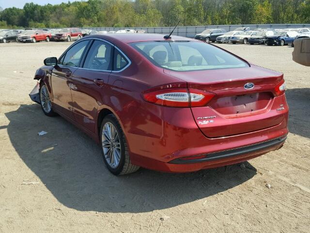 3FA6P0LUXDR154859 - 2013 FORD FUSION SE RED photo 3