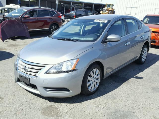 3N1AB7AP5EY260106 - 2014 NISSAN SENTRA S SILVER photo 2